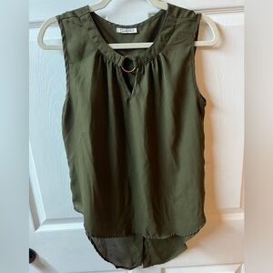 Mileage Olive Green Sleeveless Blouse